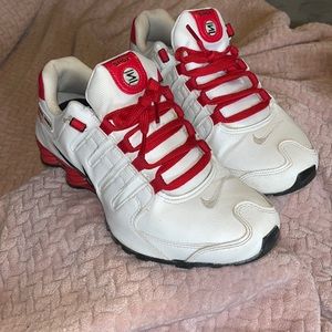 COPY - All white with red accent Nike Shox